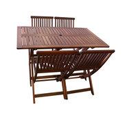 Isley 5 Piece Outdoor Dining Set Brown 4 Seater
