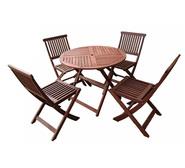 Isle 5 Piece Outdoor Dining Set Brown 4 Seater