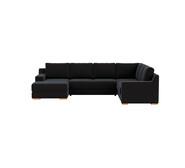 Adaptable 6 Seater Modular With Left Chaise Black