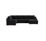 Adaptable 6 Seater Modular With Right Chaise Black