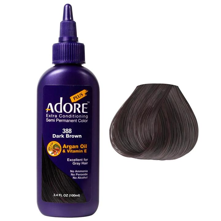 Adore Plus Semi Permanent Hair Colour - Dark Brown 388 100ml