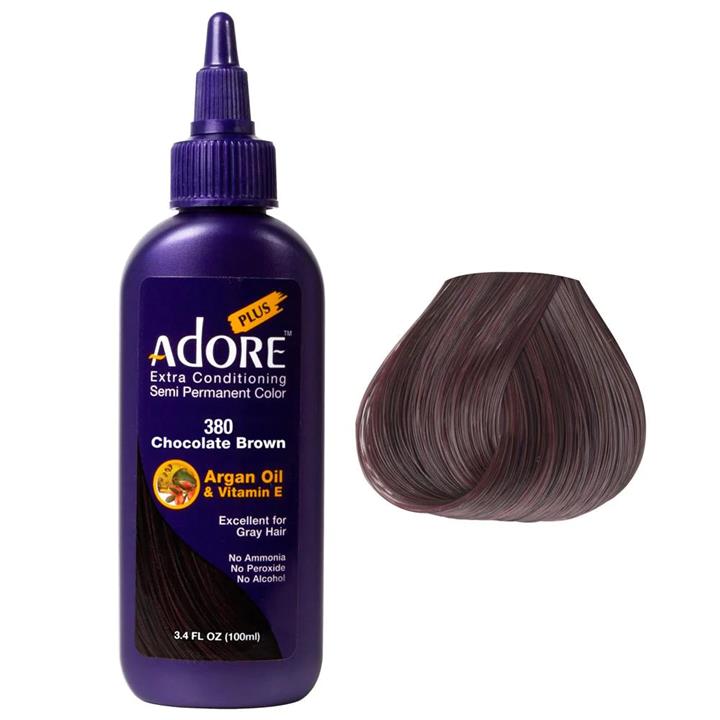 Adore Plus Semi Permanent Hair Colour - Chocolate Brown 380 100ml