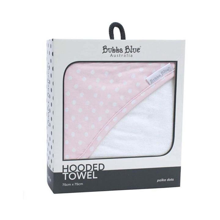 Bubba Blue Polka Dots Pink Hooded Towel