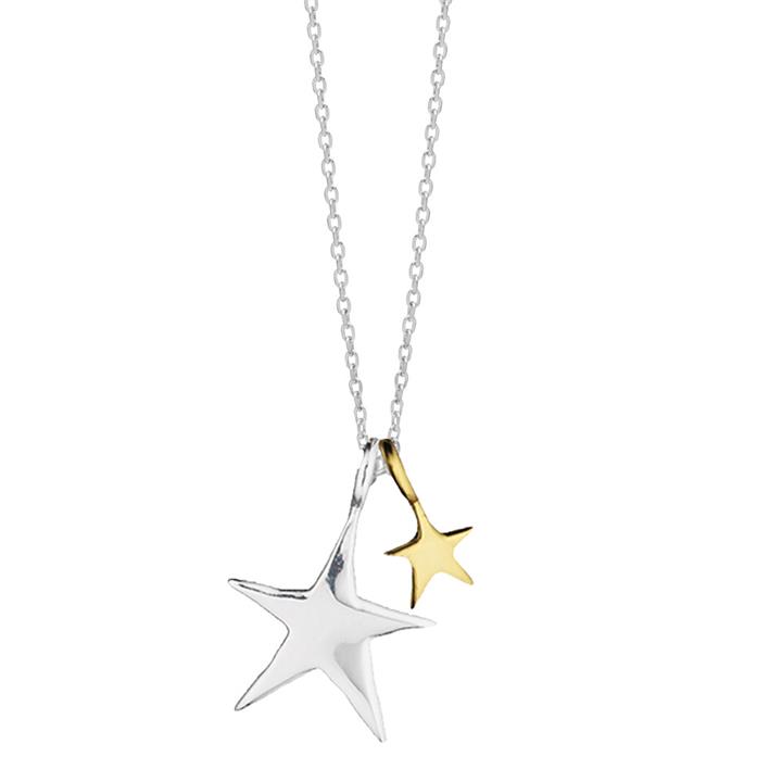 Estella Bartlett Silver Plated Double Star Necklace
