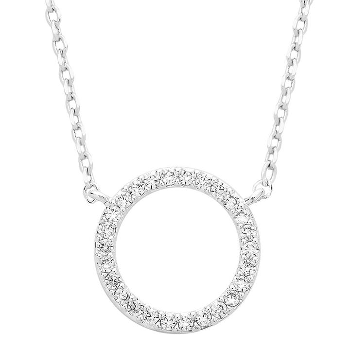 Estella Bartlett Silver-Plated Pave Circle Necklace