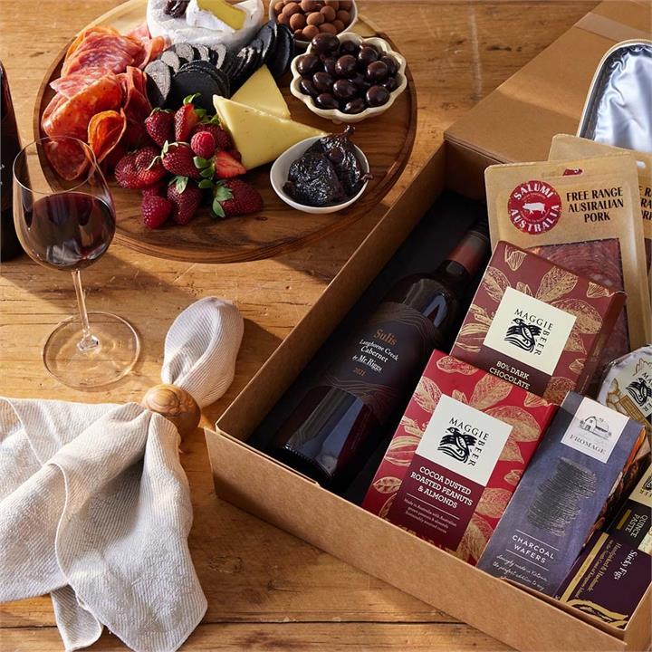 Cheese & Chocolate Hamper with Red Wine