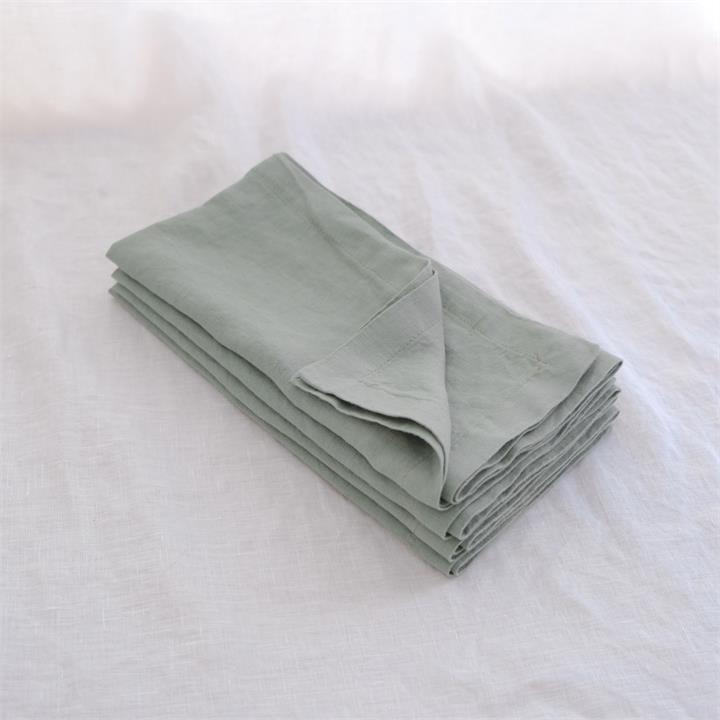 Pure French linen Napkins in Sage (set of 4) I Love Linen