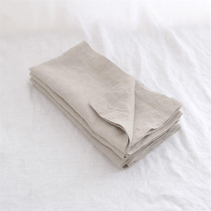 Pure French linen napkins in Natural (set of 4) I Love Linen