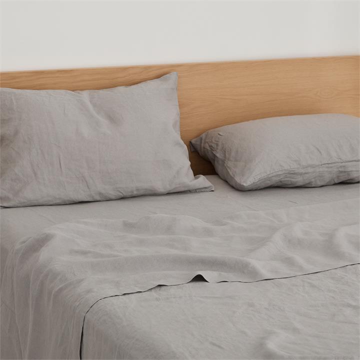 KING French Linen Pillowcase Set (2) - SOFT GREY I Love Linen