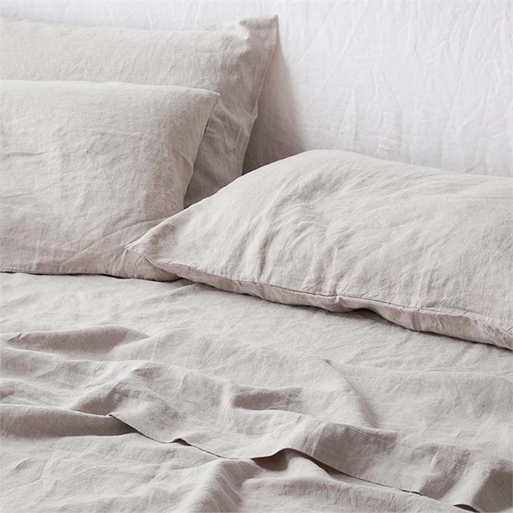 French linen fitted sheet in Natural I Love Linen