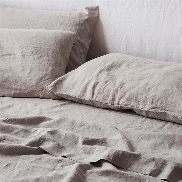 French linen flat sheet in Natural I Love Linen