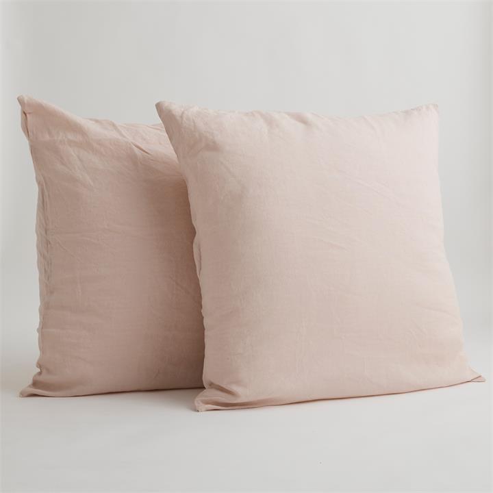 EURO French Linen Pillowcase Set (2) - BLUSH I Love Linen