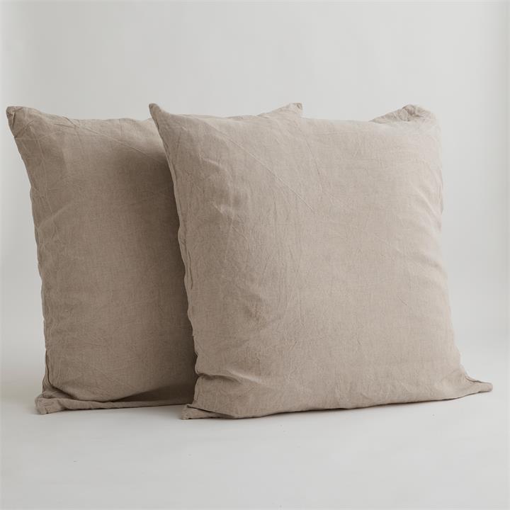 EURO French Linen Pillowcase Set (2) - NATURAL I Love Linen