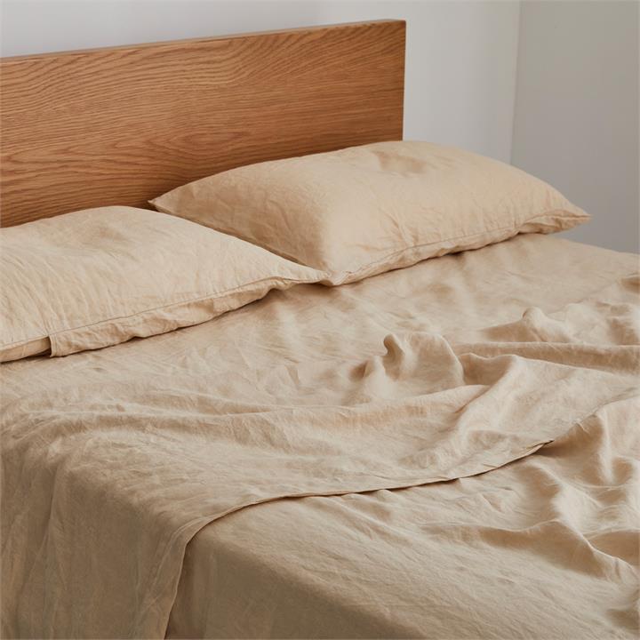 French linen Flat Sheet in Creme I Love Linen