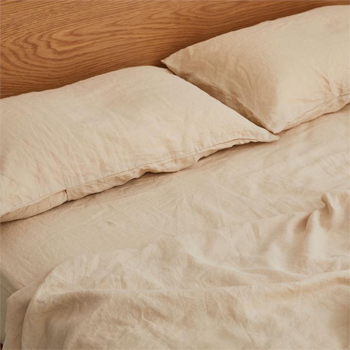 French linen Fitted Sheet in Creme I Love Linen