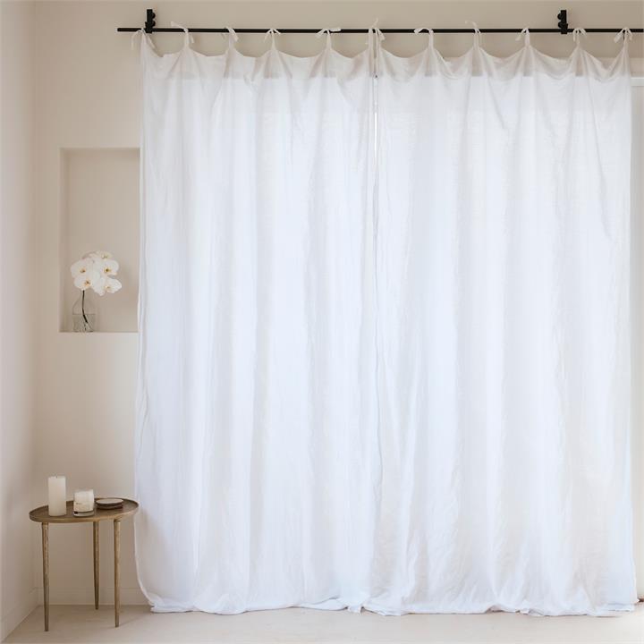 Pure French Linen Curtain Set in White I Love Linen