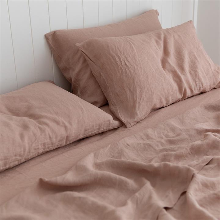 KING French Linen Pillowcase Set (2) - CLAY I Love Linen
