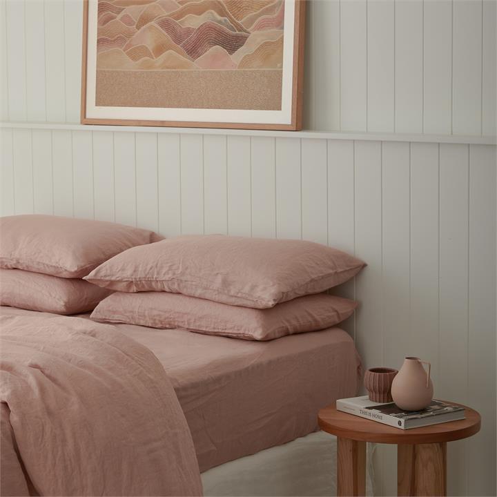 French linen fitted sheet in Clay I Love Linen