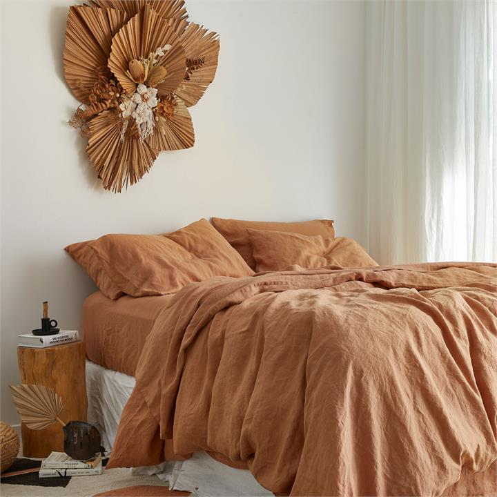 100% pure French linen quilt cover in Sandalwood I Love Linen
