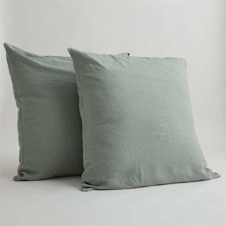 EURO French Linen Pillowcase Set (2) - SAGE I Love Linen