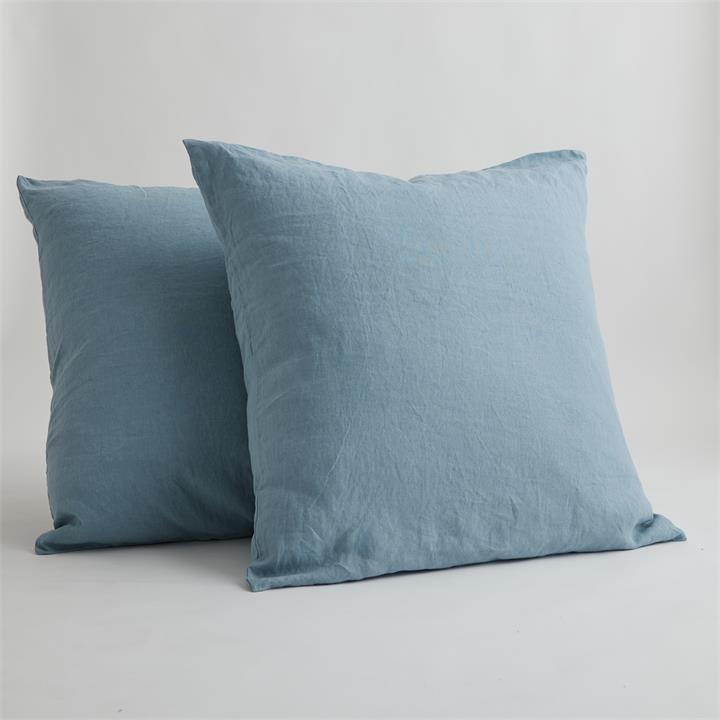 EURO French Linen Pillowcase Set (2) - MARINE BLUE I Love Linen
