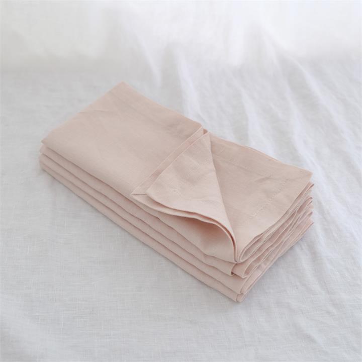Pure French linen napkins in Blush (set of 4) I Love Linen