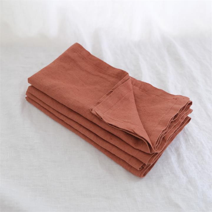 Pure French linen Napkins in Sienna (set of 4) I Love Linen