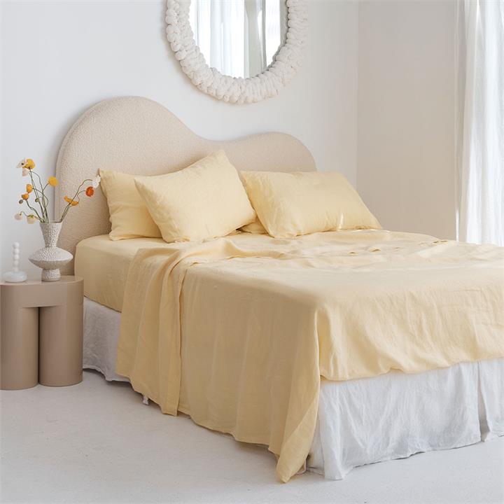 100% pure French linen Sheet Set in Daisy I Love Linen