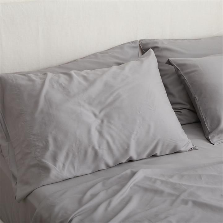 STANDARD Bamboo Pillowcase Set - GREY I Love Linen