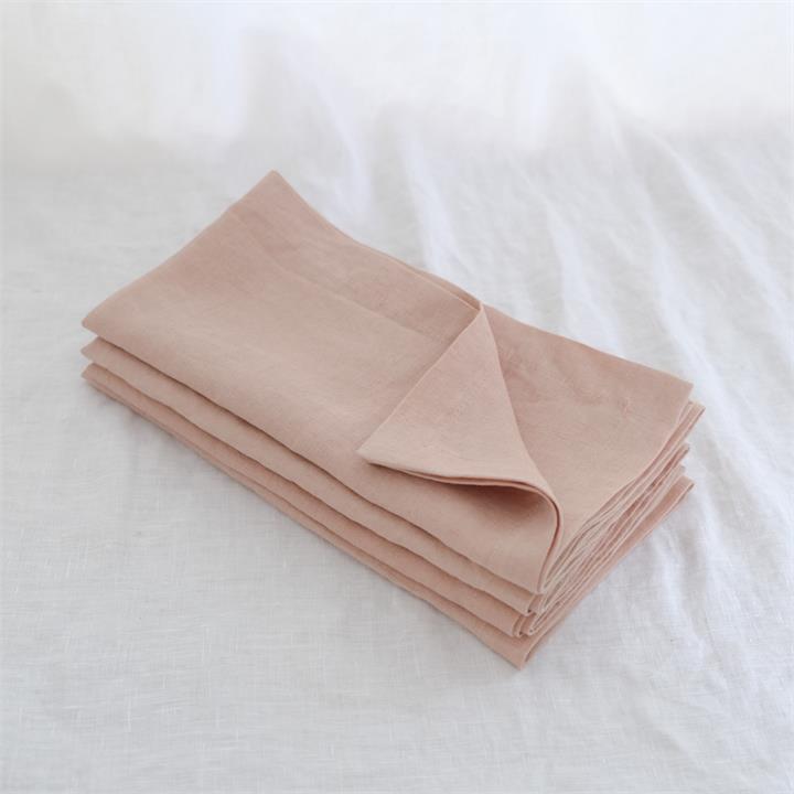 Pure French linen Napkins in Clay (set of 4) I Love Linen