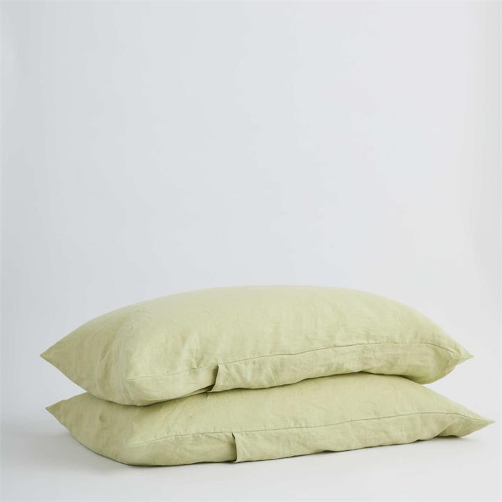 KING French Linen Pillowcase Set (2) - Matcha I Love Linen