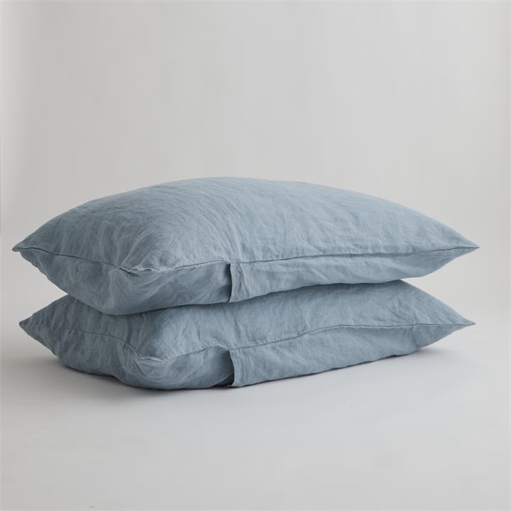 KING French Linen Pillowcase Set (2) - MARINE BLUE I Love Linen