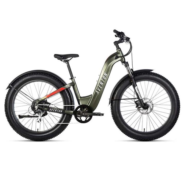 Aventon Aventure Step Through Electric Bike, Camouflage Green / Large