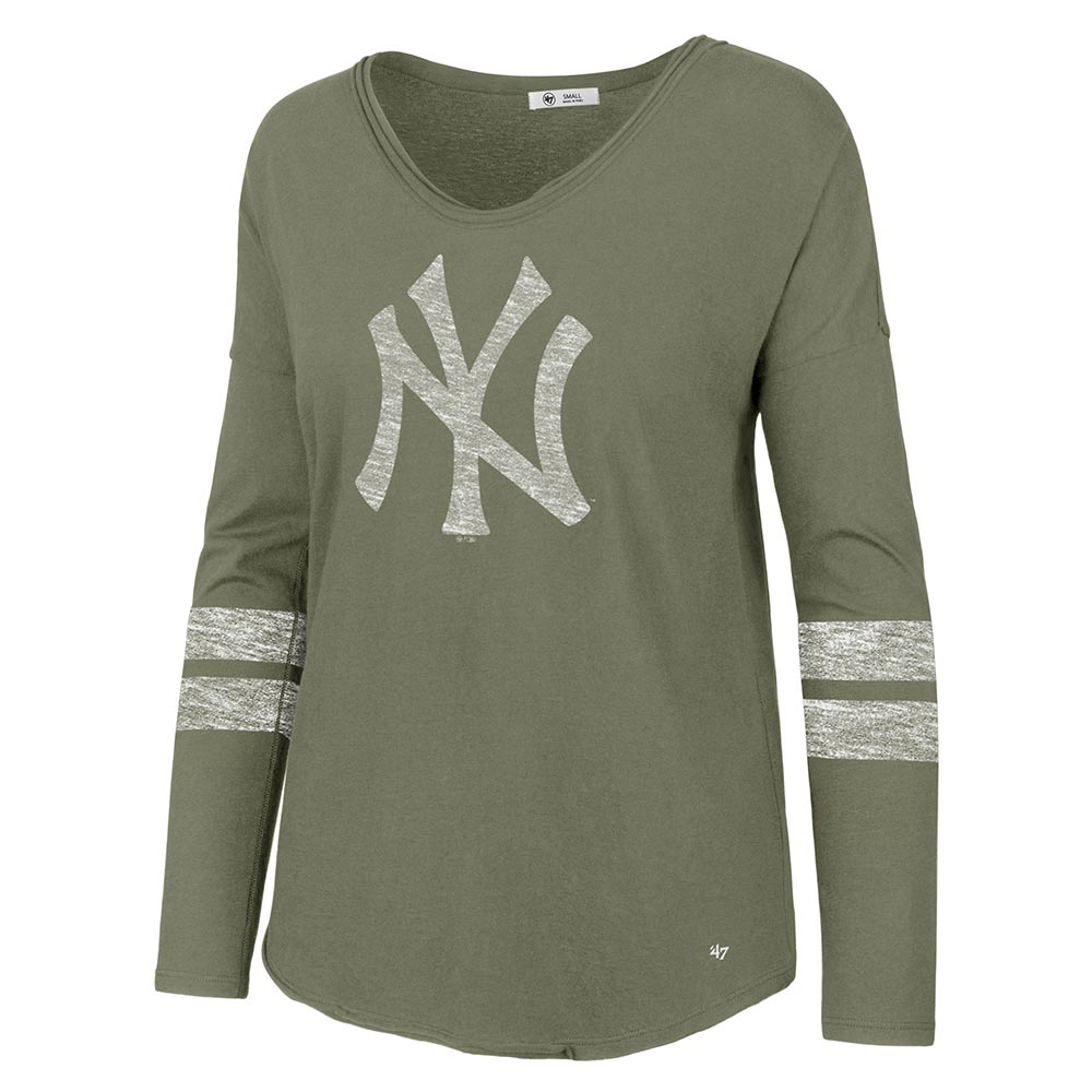 New York Yankees Womens Fader '47 Letter COURTSIDE LS Tee