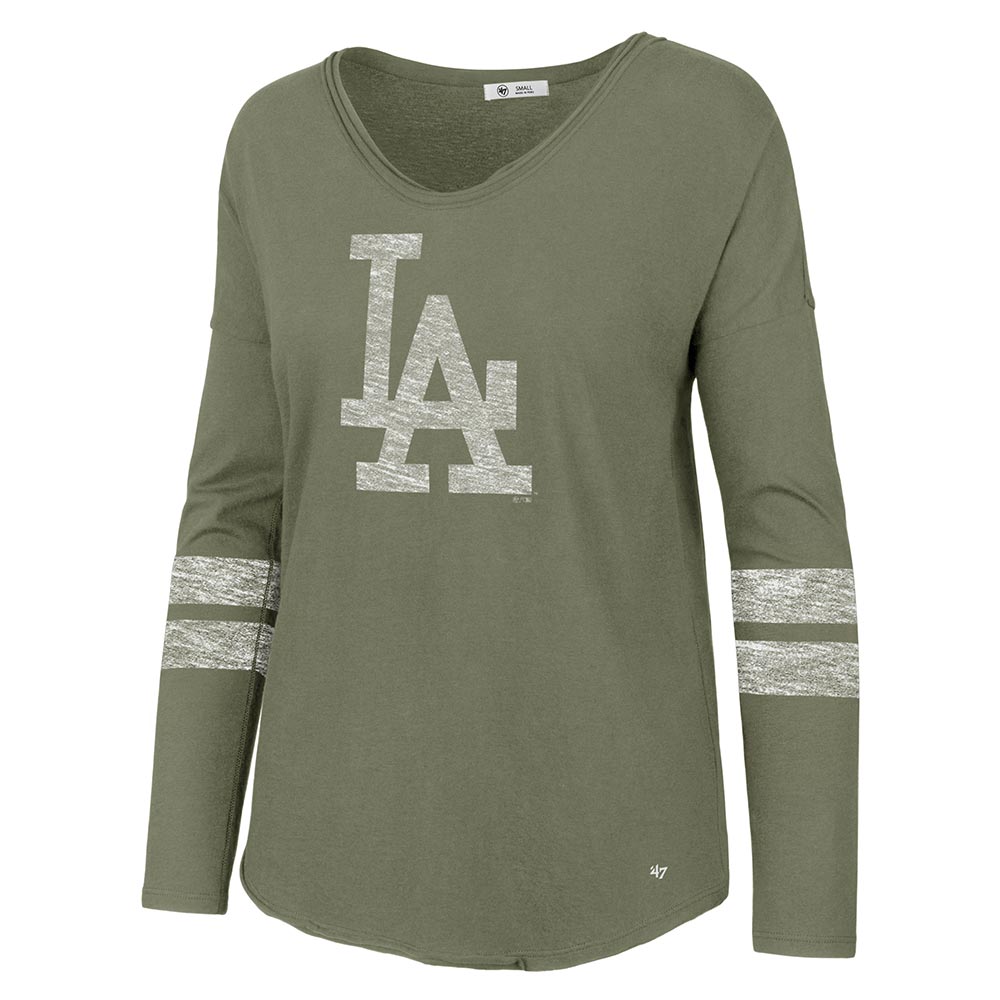 Los Angeles Dodgers Womens Fader '47 Letter Courtside LS Tee
