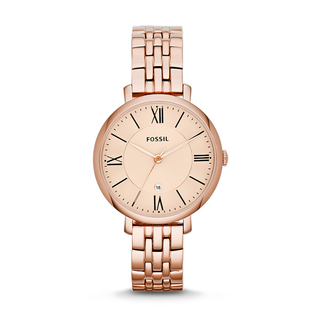 Fossil WOMEN Jacqueline Rose-Tone Stainless Steel Watch