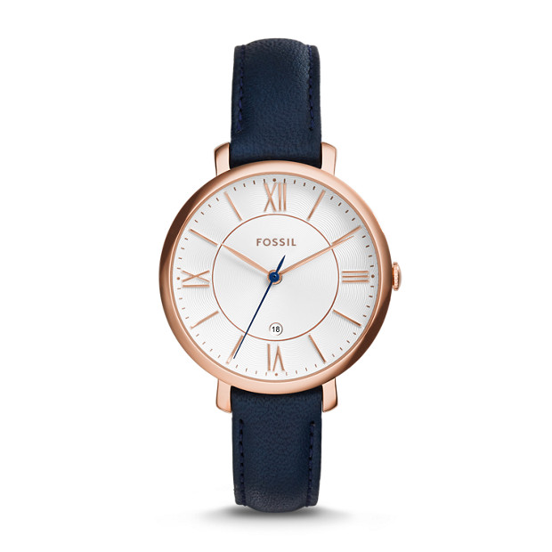 Fossil WOMEN Jacqueline Navy Leather Watch