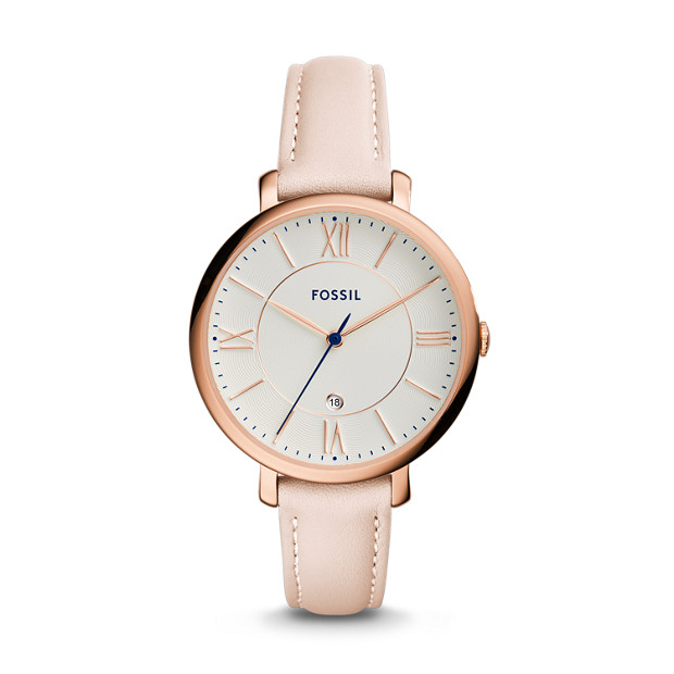 Fossil WOMEN Jacqueline Date Blush Leather Watch