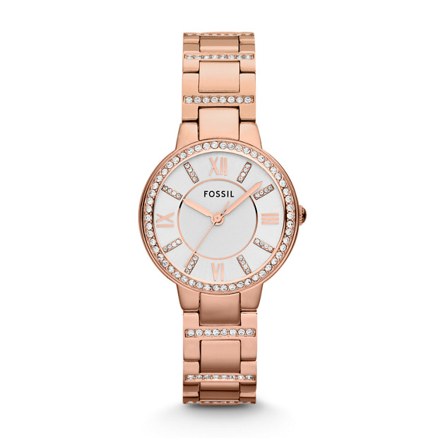 Fossil WOMEN Virginia Rose-Tone Stainless Steel Watch