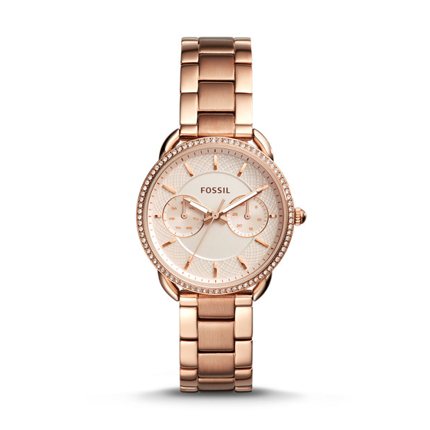 Fossil WOMEN Tailor Multifunction Rose-Gold-Tone Stainless Steel Watch