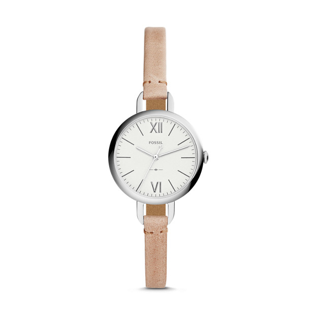 Fossil WOMEN Annette Three-Hand Sand Leather Watch