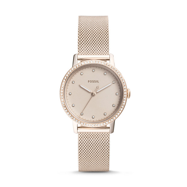 Fossil WOMEN Neely Three-Hand Pastel Pink Stainless Steel Watch