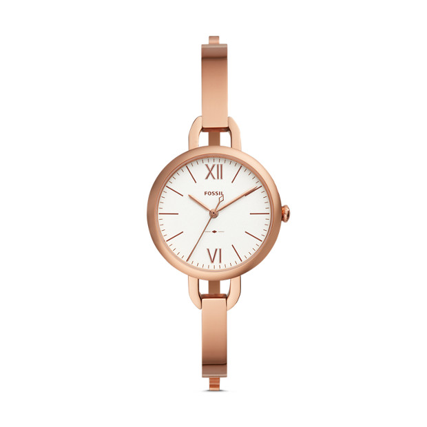 Fossil WOMEN Annette Three-Hand Rose-Gold-Tone Stainless Steel Watch