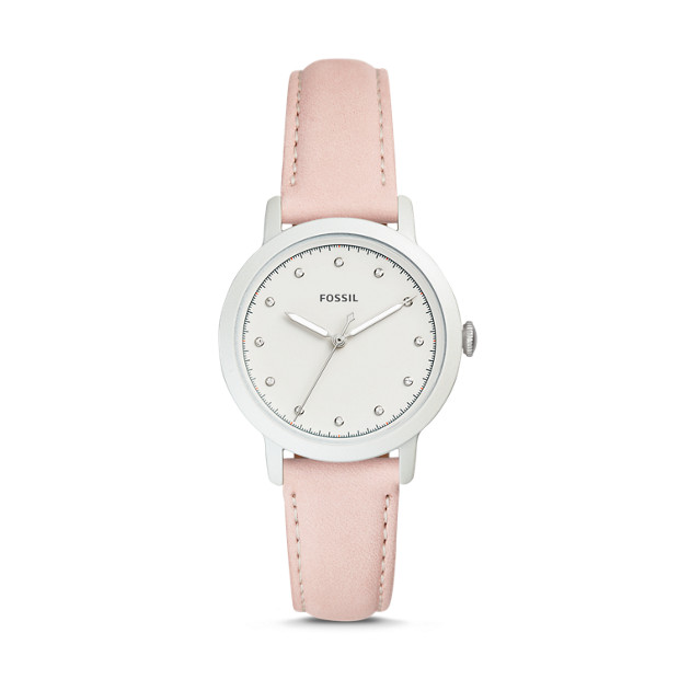 Fossil WOMEN Neely Three-Hand Blush Leather Watch