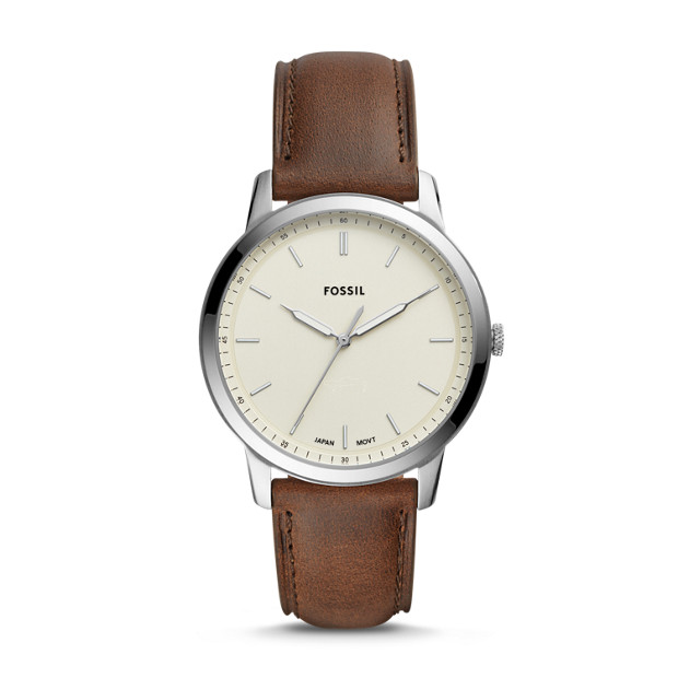 Fossil MEN The Minimalist Three-Hand Brown Leather Watch