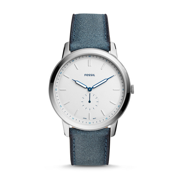 Fossil MEN The Minimalist Two-Hand Blue Leather Watch