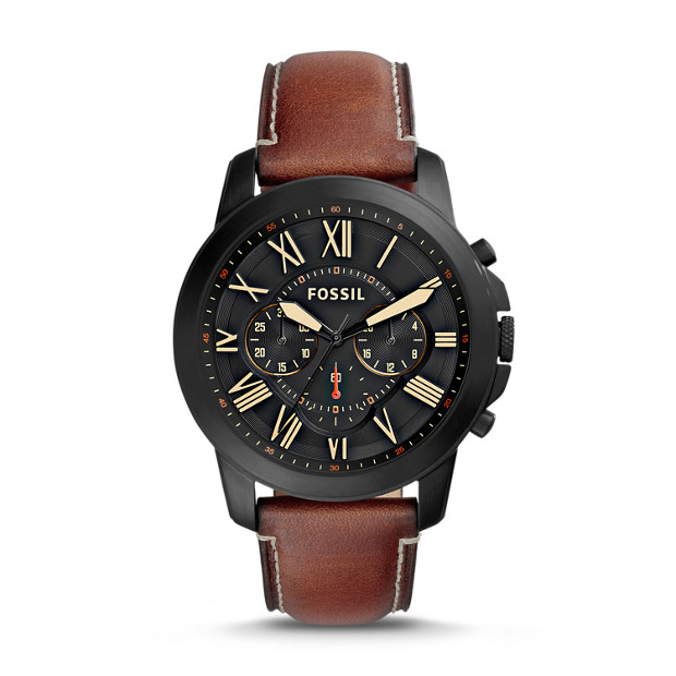 Fossil MEN Grant Chronograph Luggage Leather Watch