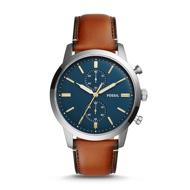 Fossil MEN Townsman 44mm Chronograph Luggage Leather Watch