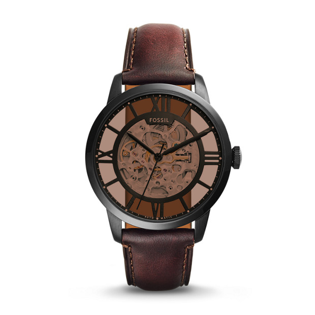 Fossil MEN Townsman Automatic Dark Brown Leather Watch