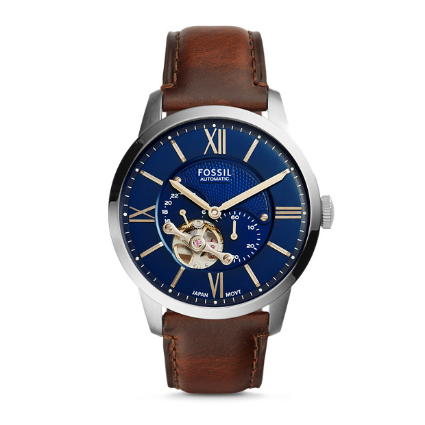 Fossil MEN Townsman Automatic Brown Leather Watch